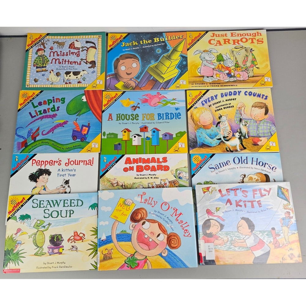 MathStart Stuart J Murphy Book Lot 12 Level 1 2 Counting Math Education Children
